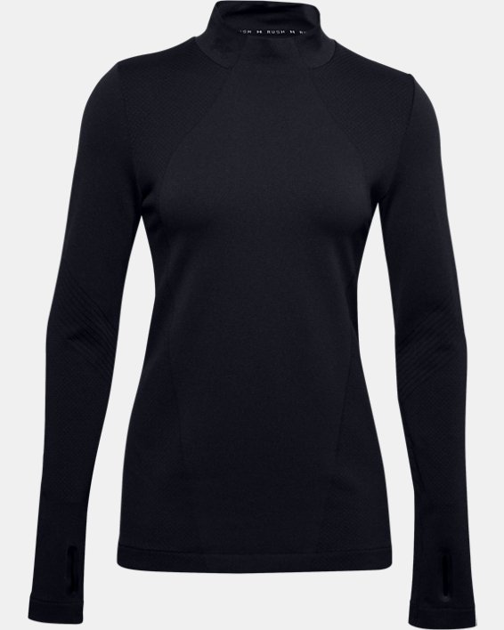 Women's UA RUSH™ ColdGear® Seamless Long Sleeve, Black, pdpMainDesktop image number 4